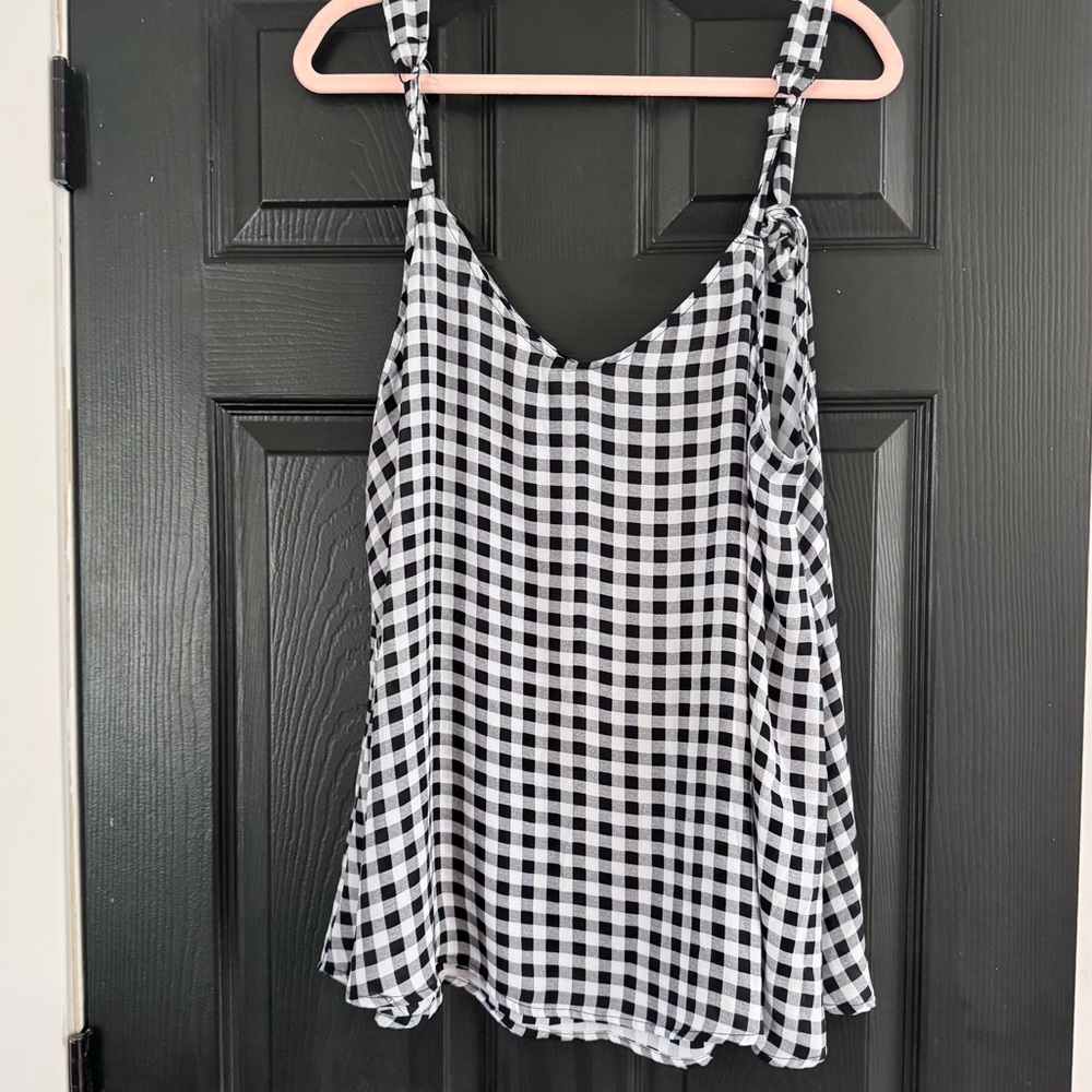 Torrid Black & White Checkered Camisole Shirt Size 1